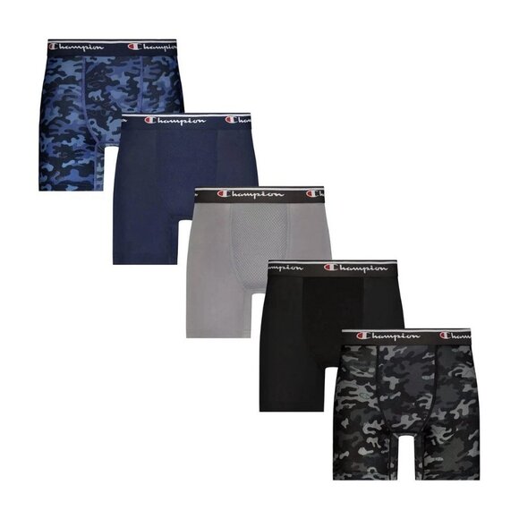 Champion Boys 5-Pack Performance Boxer Brief Size M 8/10 Grey Blue Camo READ - Picture 1 of 4